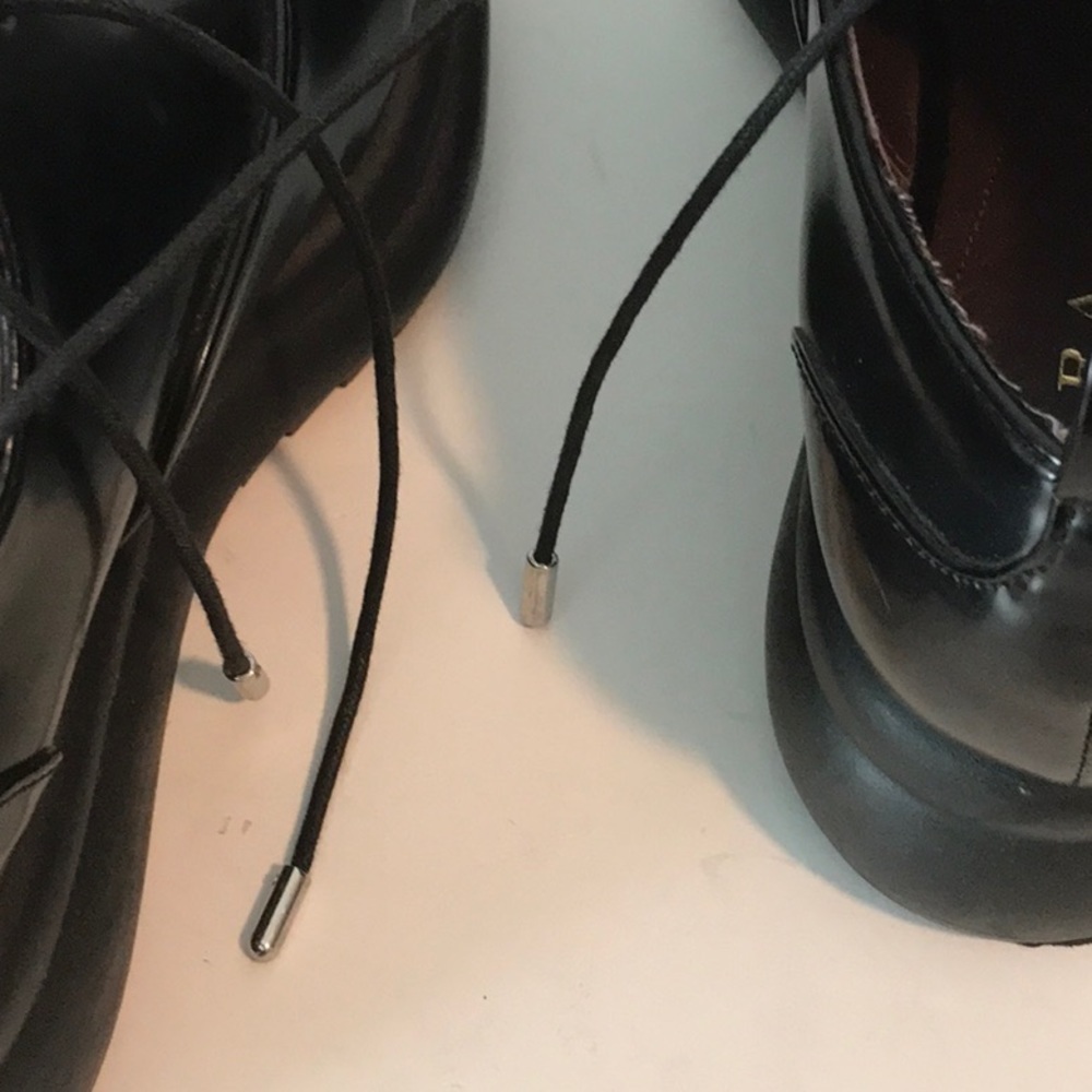 ZARA BLACK Derby Oxford Platform Faux PATENT LEATHER SHOES Size 5/EU36 NWOT - Picture 16 of 16